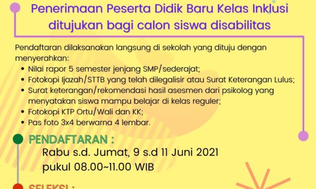 PPDB DIY Kelas Inklusi